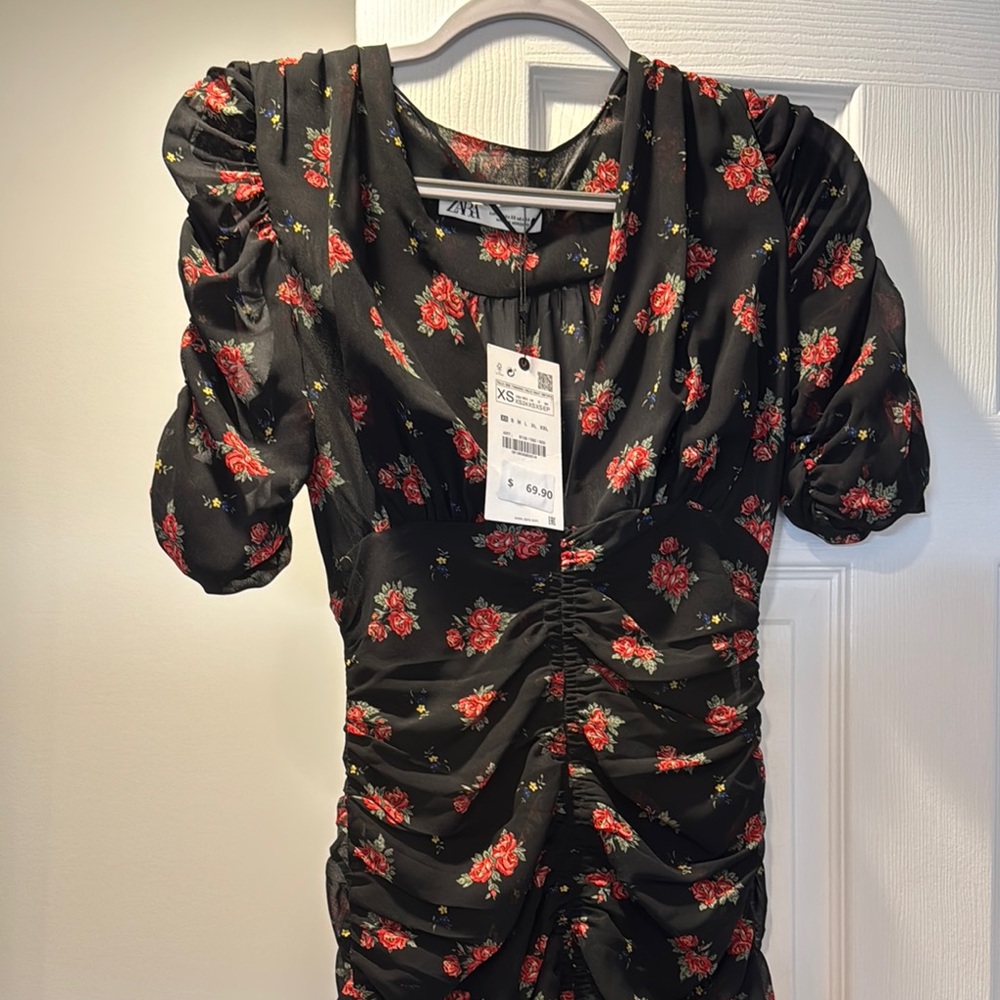 Zara Black Floral Dress